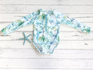 Cockatoos SPF50+ SWIMWEAR BODYSUIT with or without flutter skirt, IN STOCK