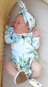 Eucalyptus gumnut & bees bodysuit - IN STOCK ( sizes 000 to 0