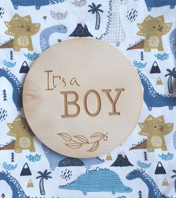 It's a boy wooden disc