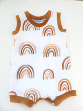 Heston romper- Exclusive  earthy rainbows- IN STOCK ONLY ONE LEFT SIZE 2