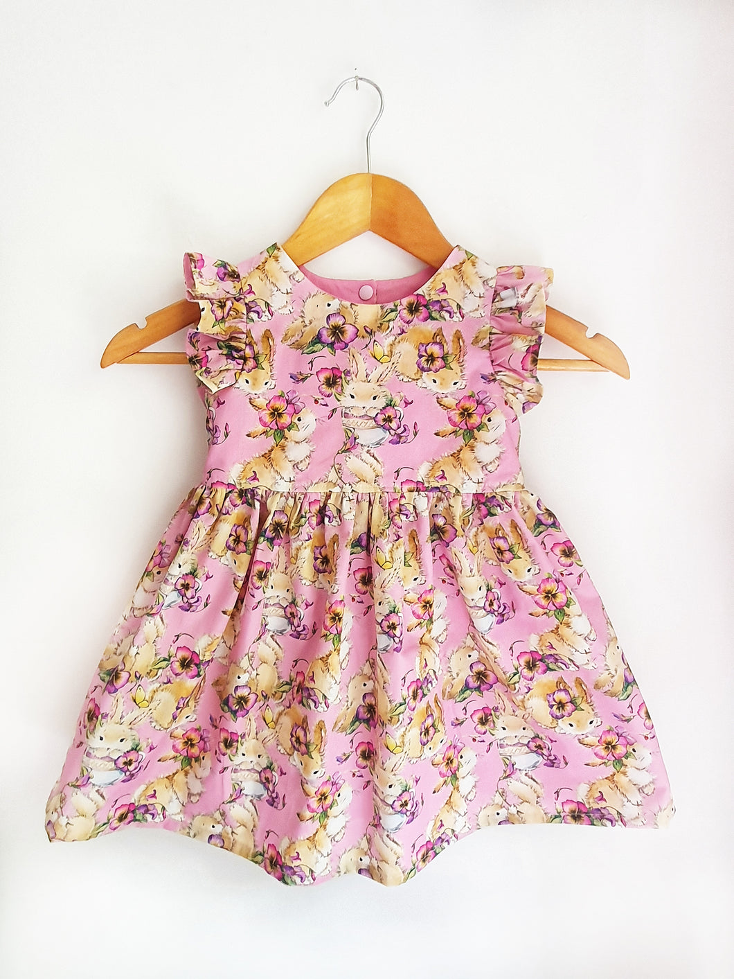 PRE- ORDER Pretty in pink Bunnies floral DRESS -