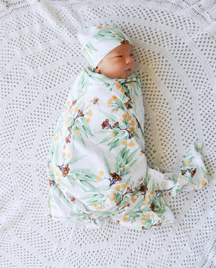 Gumnut & bees swaddle  set - IN STOCK